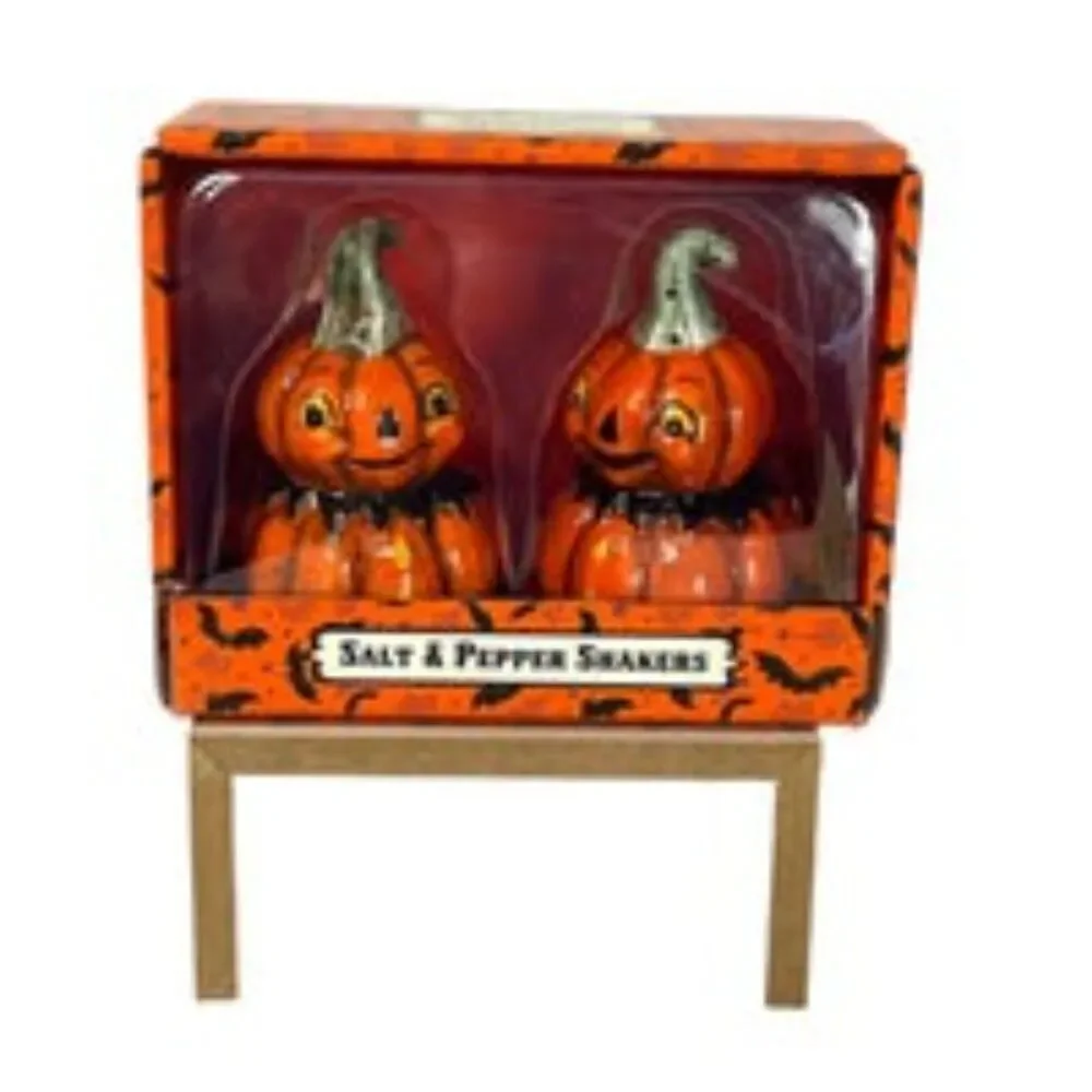 Johanna Parker Halloween Jack ‘O Lantern Salt & Pepper Shakers Tiered Trays